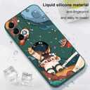 Phone Case for Samsung Galaxy S22 Plus Slim Shockproof Silica Astronaut Pattern Side Creative Design for Samsung S22 Plus Case-Astronaut Green