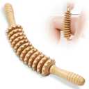 Wood Massage Roller Wood Therapy Massage Tools Body Roller Cellulite Roller Fascia Blaster Wooden Massager for Lymphatic Drainage, Maderoterapia, Pain Relief(Curved)