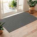 LEKEEPGO Door Mat 24"x47", Non Slip Door Mat Indoor Entrance, Rubber Backing Indoor Door mats Washable Absorbent Low-Profile Doormat Front Entryway Entry Resist Dirt Inside Door Mats, Grey (1'11" x 3'11" (Rectangular))