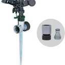 Melnor 65152AMZ Plastic Pulsating Sprinkler on Metal Spike, Quick Connect Amazon Bundle, Black, Green