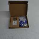 200 Pcs Floating Pearls and 6 Pcs Floating Candles NO Hole Pearls for Vases Candles for Centerpieces Home Weddings Table Party Decor (White, Blue)