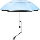 UPF 50+ Beach Umbrella with Adjustable Universal Clamp