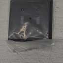 Double Toggle Light Switch Cover Aria Metal Wall Plate, 2-Pack Black 2 Gang, Light Switch Cover Decorative Wallplate, Durable