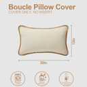 ORTIGIA Farmhouse Lumber Pillow Covers Decorative 12x20 Textured Pillowcaes with Scalloped Edge Pillow Case for Couch Sofa Bed Cushion Living Room Khaki (Lace-brown)