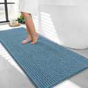 OLANLY Thick Bathroom Runner Rugs 44x24, Extra Soft Absorbent Chenille Bath Rugs, Rubber Backing, Machine Wash Dry, Long Bath Mats for Bathroom Floor, Tub and Shower, Home Decor Accessories, Airy Blue