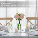 Glasseam Clear Cylinder Vases Set, 24Pcs Glass Vases for Centerpieces Bulk, Modern Floating Candle Holder for Decor, Hurricane Candle Holders for Wedding Table Decor (5.5"/7.5"/9.5")