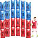Hercicy 24 Pcs Youth Pinnies Soccer Pinnies Training Vest Adult Mesh Reversible Numbered Football Jersey (Small)