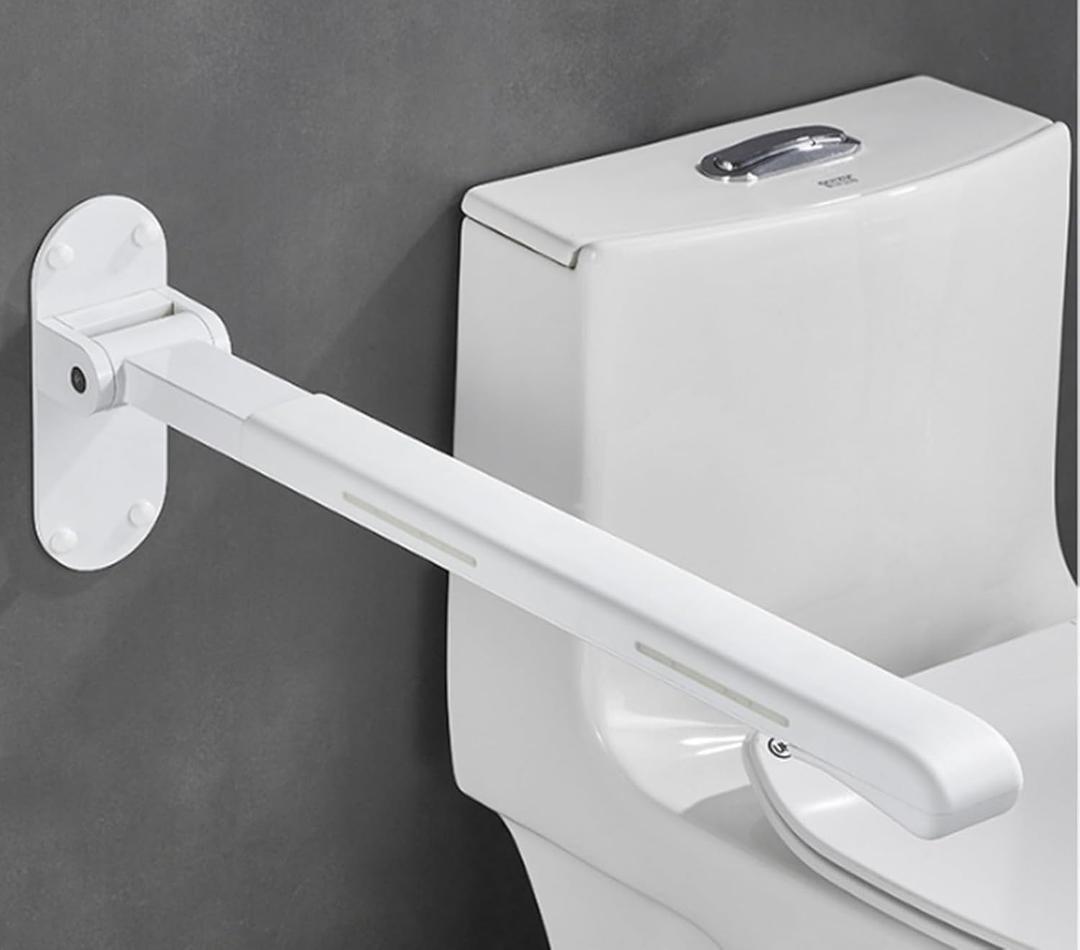 Toilet Grab Bars,Flip up Grab Bars for Bathroom,Folding Grab Bar,Safety Rail Wall Mounted,Non Slip Waterproof Handicap Bars.for Elderly Disabled and Pregnant (White,with Indicators)