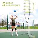 Volleyball Setter Training Net Volleyball Setting Trainer with Target Cloth Adjustable Height 7.5 to 11.5 ft Adjustable Angle for Indoor Outdoor Serving Spiking and Setting Practice Includes Carry Bag, Fiberglass - 138"