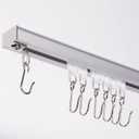 Aluminium alloy Ceiling Track for Curtains, Room Divider, Ceiling Curtain Track, Room Divider Curtain Rod, Numerous Hooks with End Hook, Easy Install, for Spaces (21ft - 24ft, Silver)