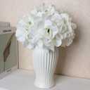 64 PCS Hydrangea Artificial Flowers - Faux Hydrangeas Full Realistic Silk Flowers Heads with Stems for Wedding Centerpiece Home Garden Baby Shower Party Decoration (White)