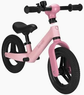 KRIDDO Toddler Balance Bike 2 Year Old, Age 24 Months to 5 Years Old, 12 Inch Push Bicycle with Customize Plate (3 Sets of Stickers Included), Steady Balancing, Gift Bike for 23 Boys Girls, Pink