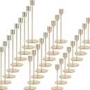 Gold Candlestick Holders Bulk,Taper Candle Holder for Candlesticks Gold Brass Vintage Candle Stick Candle Holder Decorative Candle Holders for Wedding Home Party Table Decor (Set of 27)