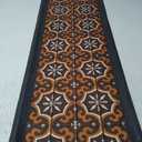 BEHERO Boot Tray Shoe Mat Decorative Patterned, Rubber Boot Matt Tray Indoor and Outdoor Use, 16" x47.5" Shoe Cleaning Mat Non-Slip, Shoe Storage Waterproof with Artistic Prints for Entryway (Brown)