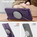 SURITCH for Samsung Galaxy S25 Ultra Phone Case, Magnetic Protective Cover with Camera Cover & Adjustable Metal Kickstand for Galaxy S25 Ultra (2025) - Dark Purple