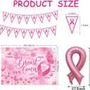 Breast Cancer Awareness Party Decorations,Include Banner,Hanging Swirls,Background and Honeycomb Centerpieces for Breast Cancer Public Charity Activity Party Decorations Supplise.
