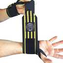 Sweat Gear Premium Wrist Wraps. Best for Lifting, Crossfit, Wrist Support, Fitness, Stability and Support. (Yellow)