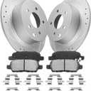 Anpulsero Rear Brake Pads and Rotors Kit Compatible with 2007-2019 Nissan Sentra, 2002-2023 Nissan Altima (2019-2023 with Manual Parking Brake) - Rear Brake Rotors 291.5mm(11.5in) - Geomet Coated