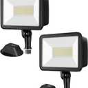 EDISHINE 10000LM LED Flood Light Outdoor,2 Pack 73W Outdoor Security Light, 5000K Daylight White, IP65 Waterproof Flood Lights for Garage, Backyard, Patio, Garden, Porch, Stair, standard