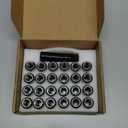 GAsupply 24pcs 14x1.5 Lug Nuts, 2inch 50mm Closed End Acorn Tuner Chrome Lug Nuts 7 Spline Drive for Aftermarket Wheels, 24 Pack +1 Spline Lug Nut Key (Silver)