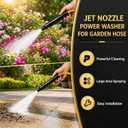 Home High-Pressure Car Wash Water Gun with Booster Nozzle, 2026 Upgraded Hydro Jet Nozzle Pressure Washer Tools, Adjustable Jet Spray Pattern for for Garden Patio Car Pet Window