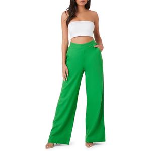 Forever 21 Women's Linen-Blend Wide-Leg Pants, M