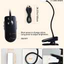 Clip on Light,9 Brightness+5 Color Rechargeable Desk Lamp,4000mAh Battery Operated Lights,450 Lumen 48 LED Desk Lamp with Clamp Light,Cordless Reading Lamps for Bed/Headboard/Bedside Table