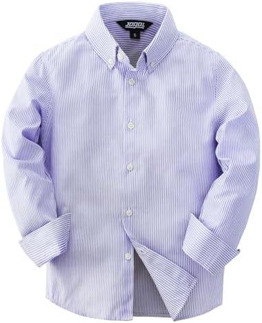 JOGAL Boys Long Sleeve Oxford Dress Shirts Casual Button Down Shirts Striped Tops for 8 Years JOGAL Boys Long Sleeve Oxford Dress Shirts Casual Button Down Shirts Striped Tops for 8 Years