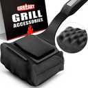 GRILLART Grill Brush Bristle Free. SteamWizards BBQ Replaceable Cleaning Head, Seamless-Fit Scraper Tools for Cast Iron/Stainless-Steel Grates Griddle, Safe Barbecue Grill Cleaner Brush-Dark Black
