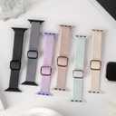Slim Braided Bands for Apple Watch Band 40mm 41mm 42mm 38mm 46mm 44mm 45mm 49mm Women,Stretchy Solo Loop Nylon Elastic Thin Narrow Skinny Strap for iWatch Ultra 3/SE 3 Series 11 10 9 8 7 6 5 4 3 2 33