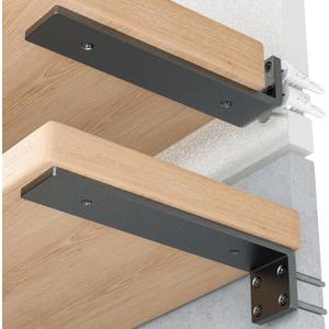 HOZE Heavy Duty Shelf Brackets 4-Inch, 6 Pack, Modern Black Matte Finish, 1/5" Thick Steel, Metal L Brackets, Easy-to-Install, Strong Support for Shelves, Versatile & Stylish (4 Inch - 6 Pack)