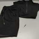 Casly Lamiit Women's 2 Piece Skirt Sets Athletic Skorts Tracksuit Half Zip Long Sleeve Workout Outfits Lounge Matching Set  (Medium, Black)