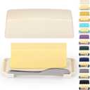 Butter Dish With Lid For Countertop, Kyraton Butter Crock With Stainless Steel Multipurpose Butter Knife, Butter Container, Kitchen Gift For Wife, Mother