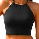 Women Swim Top - High Neck Bikini Top Only Halter Swimsuit Bathing Suit 2025 XXL