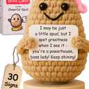 Boss Lady Gifts for Women - Crochet Potato with 30 Uplifting Affirmations for Female Bosses, Funny Appreciation Gift for Woman Boss for Birthday, Christmas, New Job Promotion, Good Luck