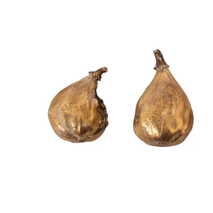 Creative Co-Op Resin Figs with Gold Finish (Set of 2 Pieces)