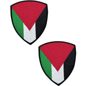 Uijokdef Uijokdef 2 PCS National Flag Shield Patch, Military Hook and Loop Fastener, 2.7 x 3.3 inches (Palestine), 3.0 Inches
