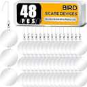XPCARE 48 Pcs Bird Scare Discs Set, Reflective Double-Sided Bird Reflectors Upgraded Discs Set Reflective to Scare Bird Like Woodpeckers Pigeons, Ducks