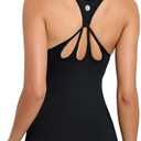 RUNNING GIRL Workout Tank Tops for Women Built in Shelf Bras Padded,Sleeveless Gym Tops Athletic Yoga Shirts M