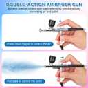 TURNRISE Airbrush Kit with Air Compressor: 50 PSI High Pressure Air Brush Kit with 0.2/0.3/0.5mm Nozzle & Cleaning Set for Painting, Modeling, Cake Decorating, Makeup, Nails, Crafts