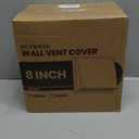 8 Inch Wall Vent Cover, HG Power Metal Exhaust Vent Cap Outside with Removable Screen & Cushioned Non-Return Flap for Home Wall, Kitchen (White) (8 In[Neck Size:7.7In])