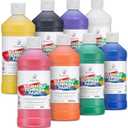 Positive Art Washable Paint for Kids, (8 Colors 16 Oz Each) Washable Tempera Paint, Bulk Paint for Schools, Classroom Student Paint, Non-Toxic Kids Paint Set Finger Paint - 8 Pack