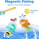 iPlay, iLearn Baby Fishing Bath Toy, Toddler Bathtub Magnetic Fishing Game W/Pole Net Fish Water Squirt Animal, Kid Shower Bathtime for Pool Play, Birthday Gift 6 12 18 Month 1 2 3 Year Old Boys Girls