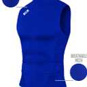 Nxtrnd Men's Turtleneck Compression Tank Top, Sleeveless Mock Neck (Blue), Medium