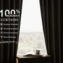 Blackout Curtains 45 Inch Long for Living Room Bedroom 2 Panels Set, Oatmeal Drapes Thermal Insulating Room Darkening Noise Reducing Short Linen Black Out Curtain with Back Tab Rod Pocket