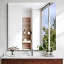 Frameless 36"x36" Bathroom Vanity for Over Sink, Large Unframed Rectangle Wall-Mounted, Upgraded Shatterproof Design, Modern Decorative for Bedroom, Living Room, Entryway (36"L x 36"W)