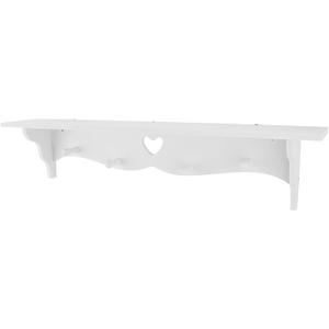 Floating Shelf, White Carved Wall Hanging Hollow Wall Shelf Wall Decoration Coat Rack Hook Wall Mounted Shelf, 59 x 13cm/23.2 x 5.1inch