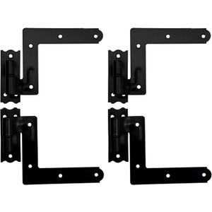 QCAA Steel Blind Shutter Hinge for Wood Frame & Brick, 1-1/16", Power Coated Black, 4 Pack (2 Pair), Made in Taiwan