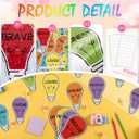 AmazingSpark 36 Pcs Light Bulb Affirmation Bulletin Board Cutouts Set Motivational Positive Colorful Sayings Lightbulb Accents Cutouts for Classroom School Home School Teacher Wall Supply, 6.69 x 6.69 inches