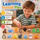 108 PCS Mini 3D Printed Animals, Articulated 3D Animal Fidget Toys Also Known as Wigglitz, Small 3D Printed Animal Figures for Classroom Prizes, Party Favors and Group Activities